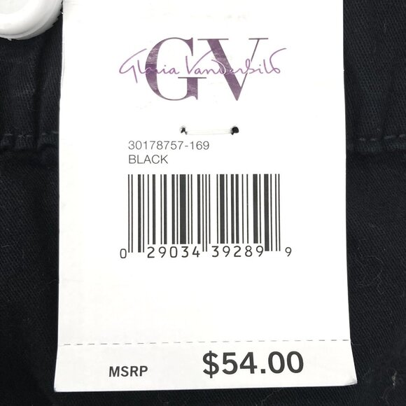 Gloria Vanderbilt Womens Black Pants Sz 16 Pull-on Tapered Leg High Rise Stretch - Picture 5 of 12